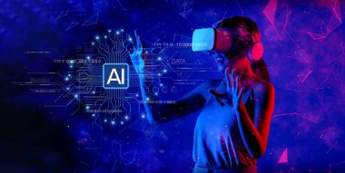 A captivating virtual reality experience showcasing a user interacting with artificial intelligence technology. This image embodies the future of generative innovation and digital exploration. XDMCP
